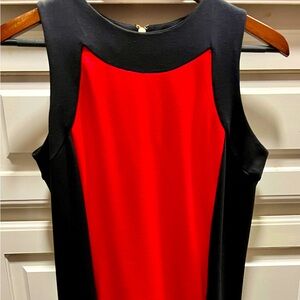 Red and Black Michael Kors sleeveless dress, size 10 with zipper down back